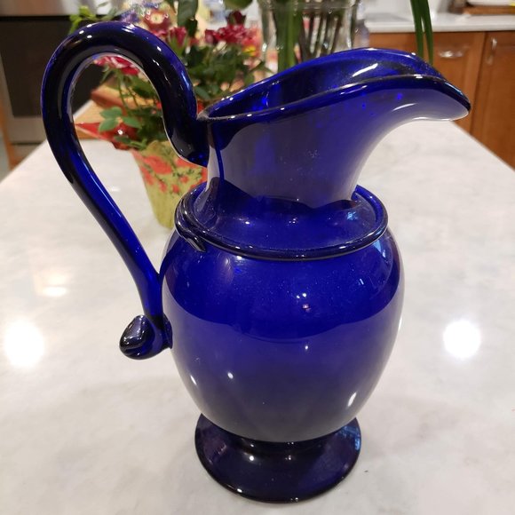 Met Museum Reproduction of Blue Glass Roman Pitcher